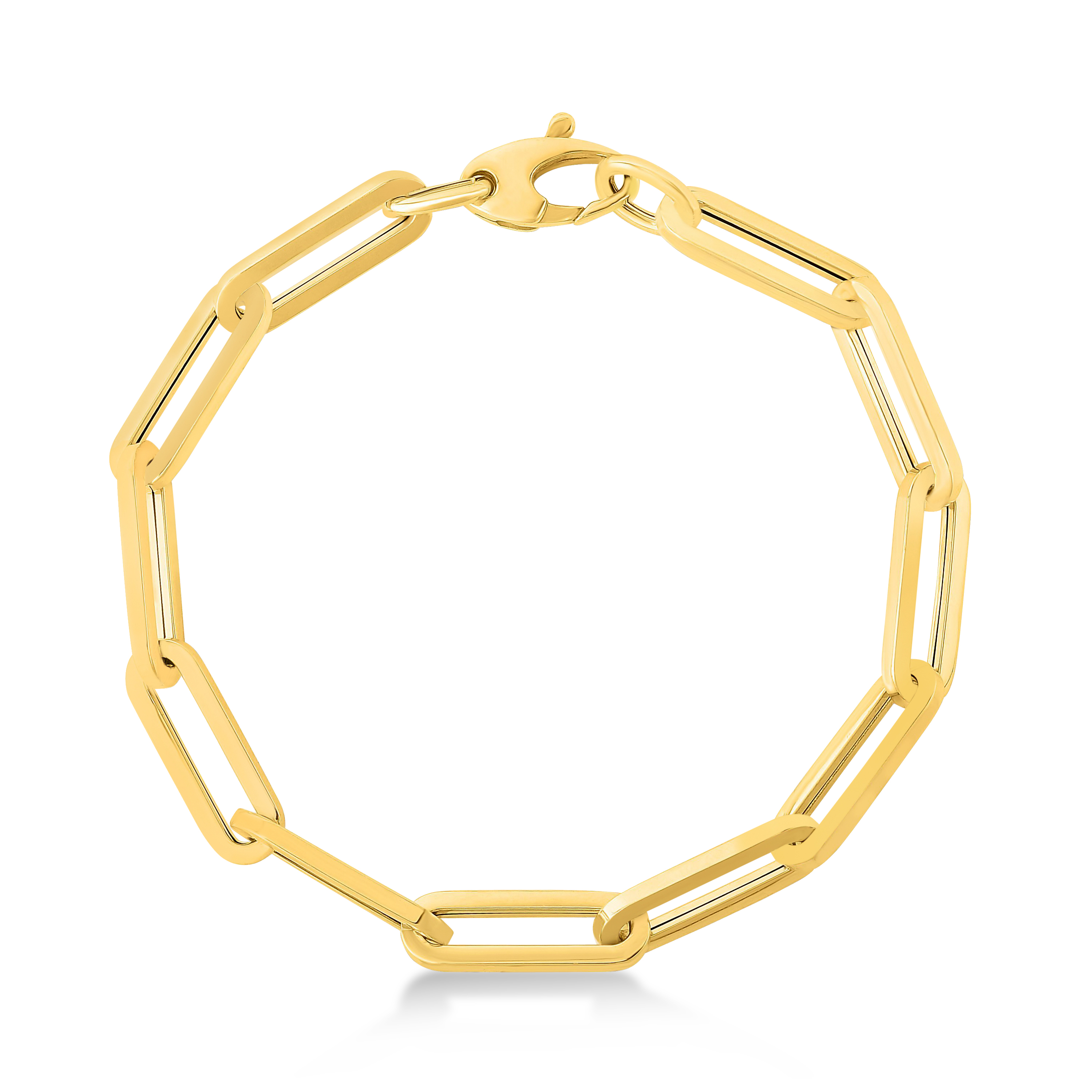 Large Paperclip Link Chain Necklace 14k Yellow Gold (6.1mm)