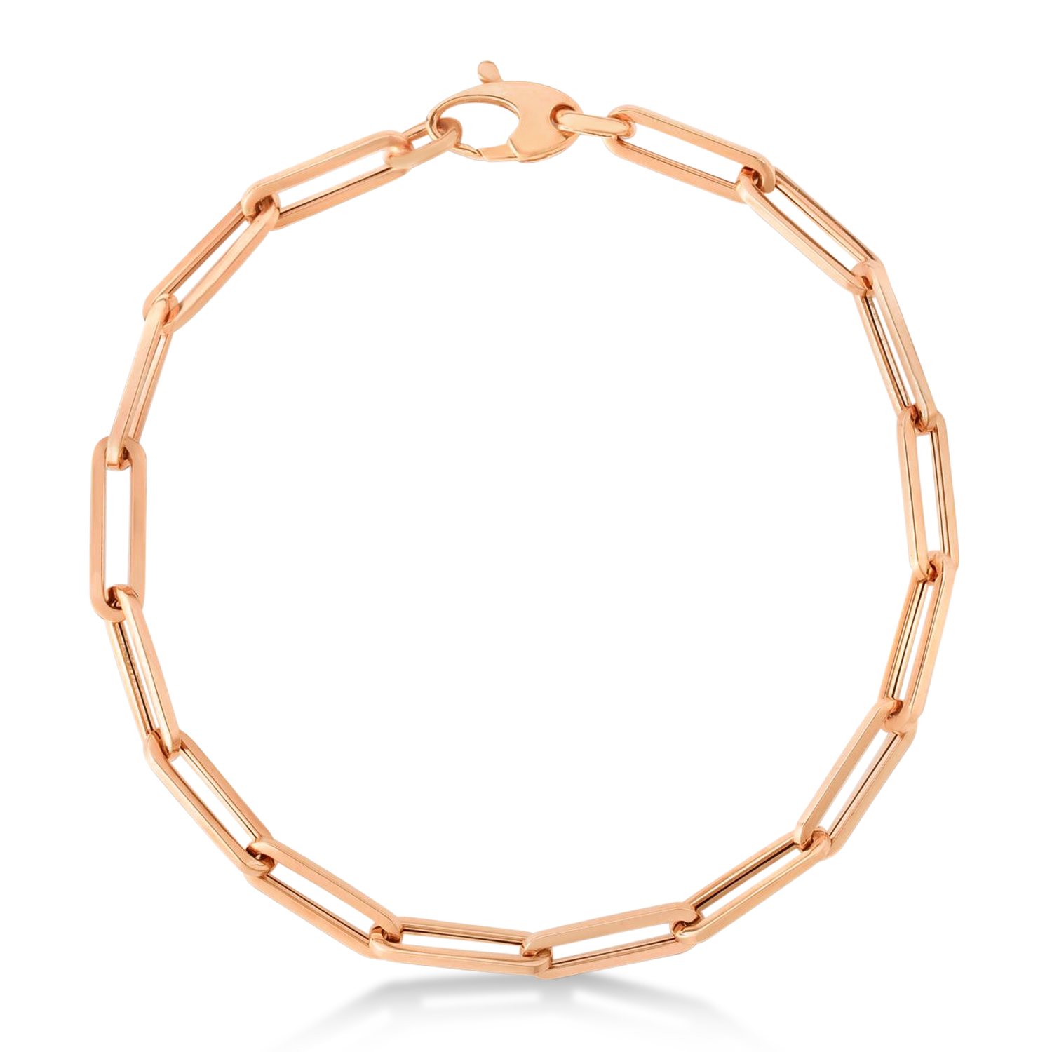 Medium Paperclip Link Chain Necklace 14k Rose Gold (4.2mm)