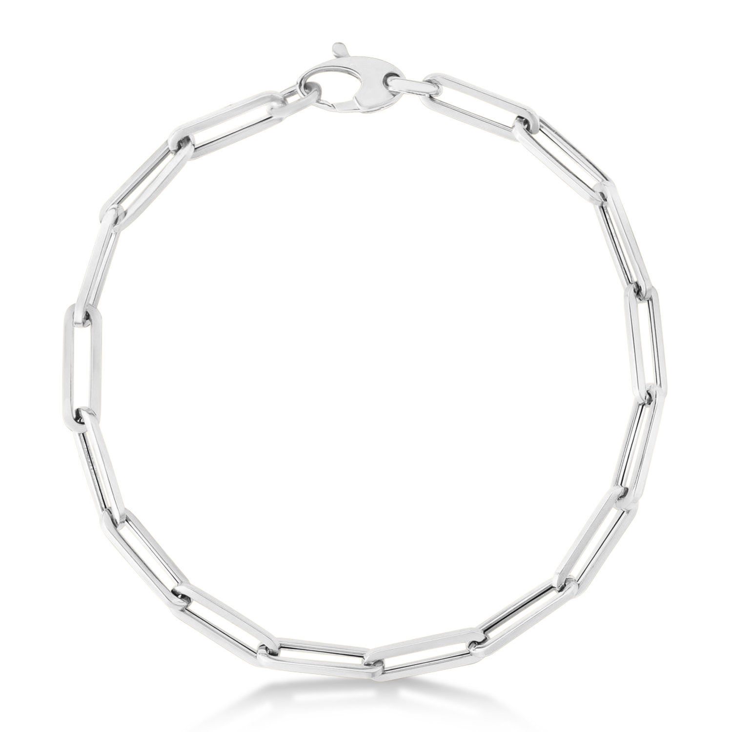 Medium Paperclip Link Chain Necklace 14k White Gold (4.2mm)