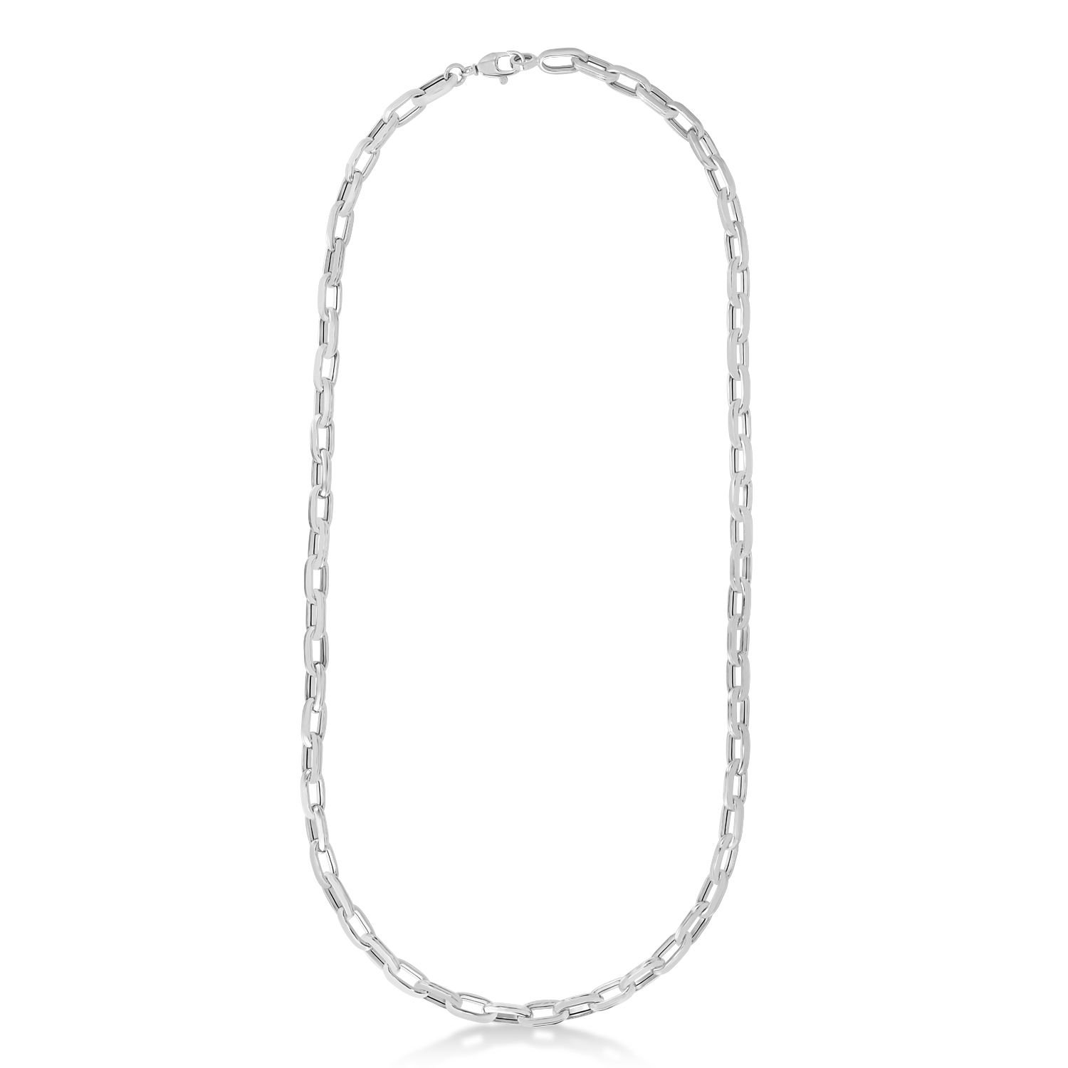 Men's Paperclip Chain Necklace 14k White Gold (7.1mm)