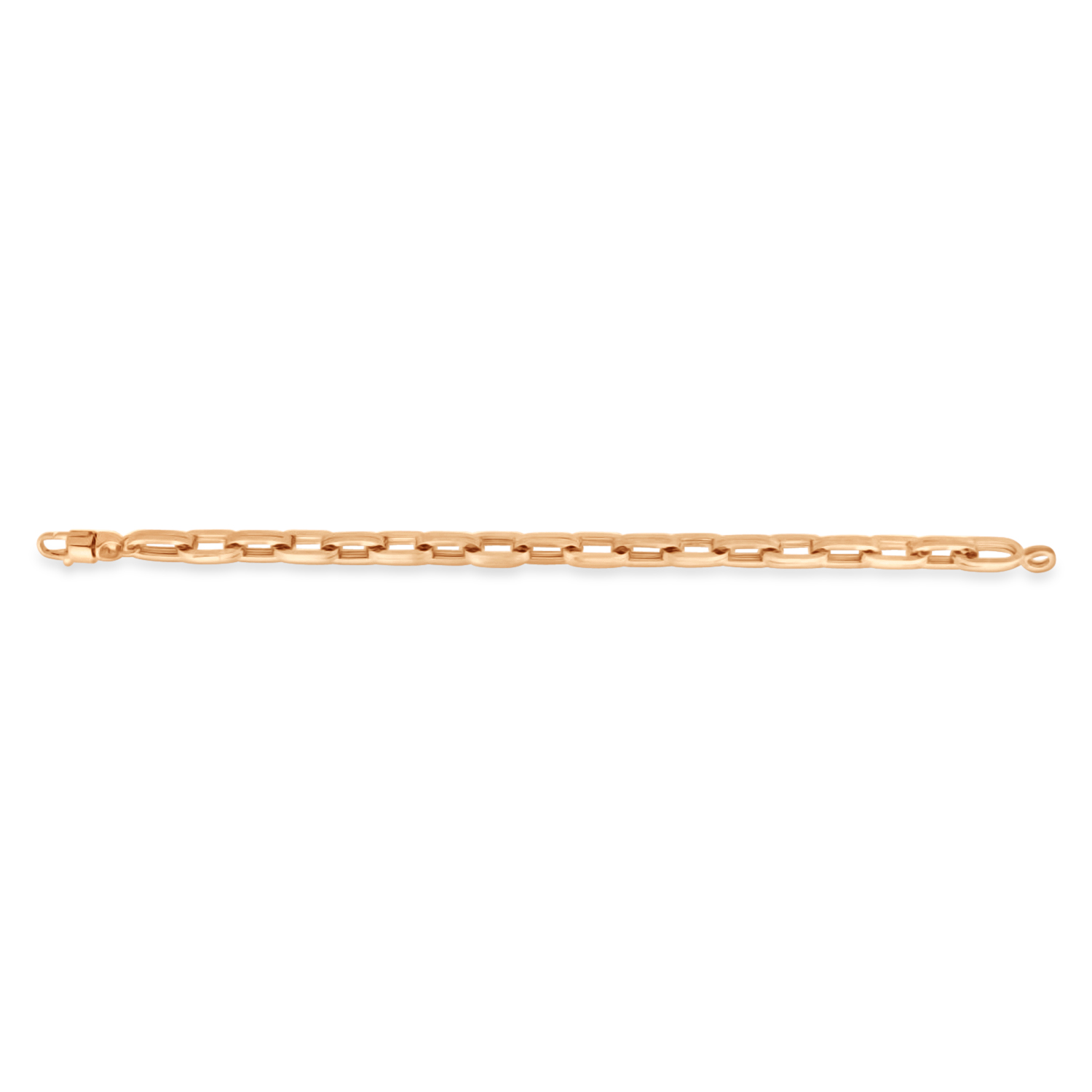 Men's Paperclip Chain Bracelet 14k Rose Gold (7.3mm)