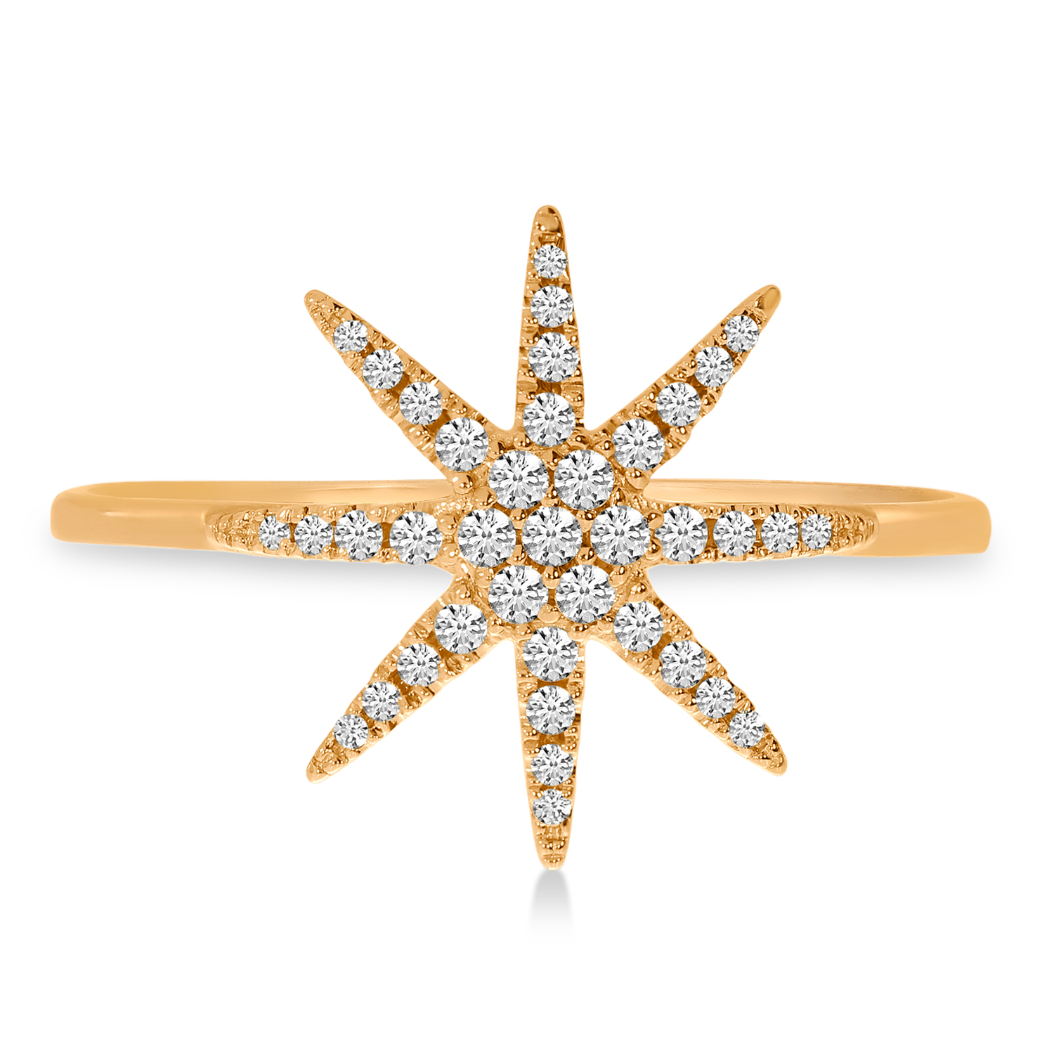 Diamond Starburst Ring 14K Rose Gold (0.18ct)