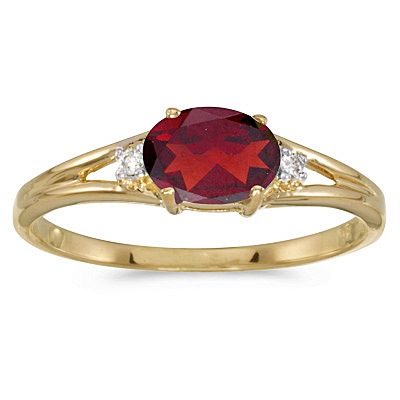 Oval Ruby & Diamond Right-Hand Ring 14K Yellow Gold (0.60ct