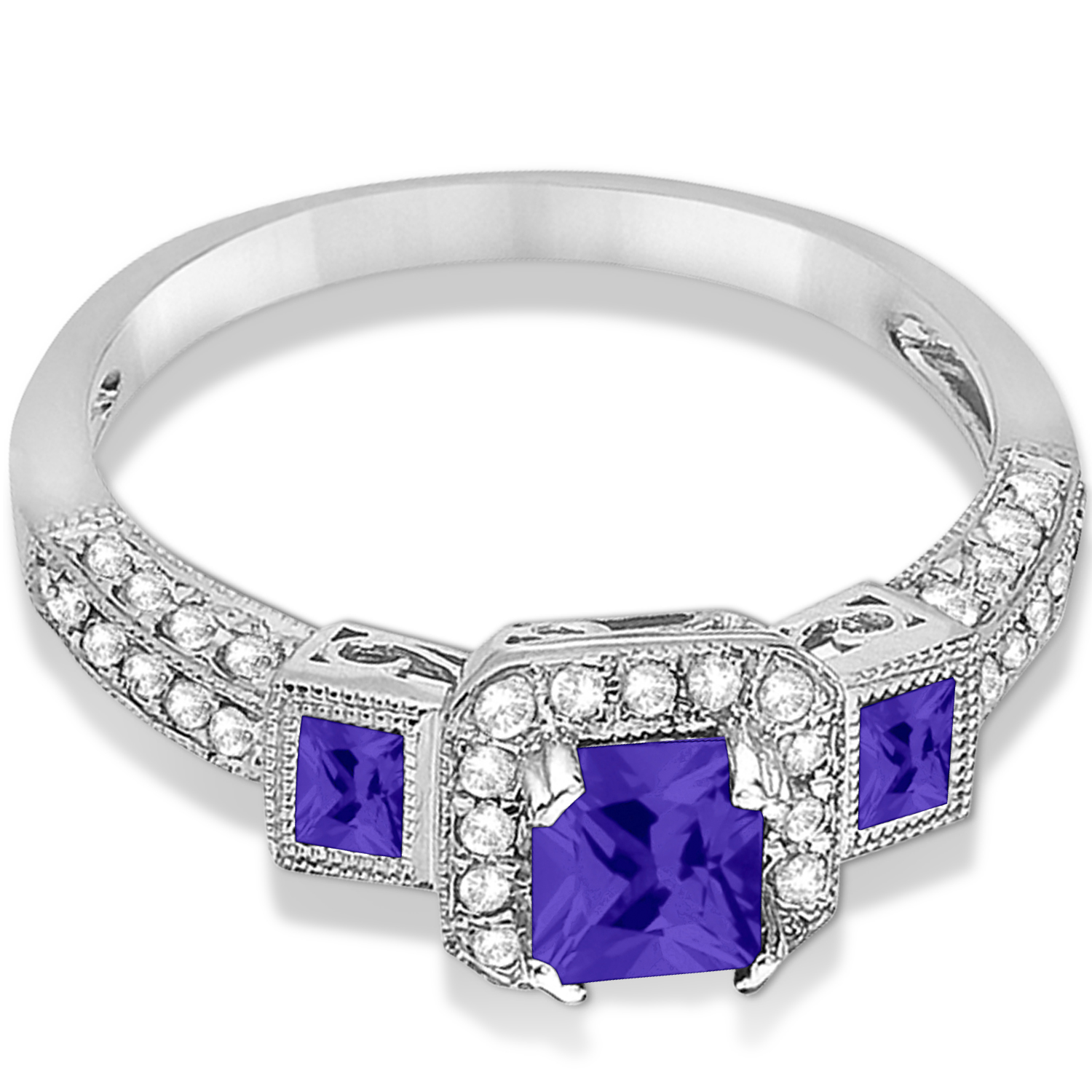 Tanzanite & Diamond Engagement Ring 14k White Gold (1.35ctw)