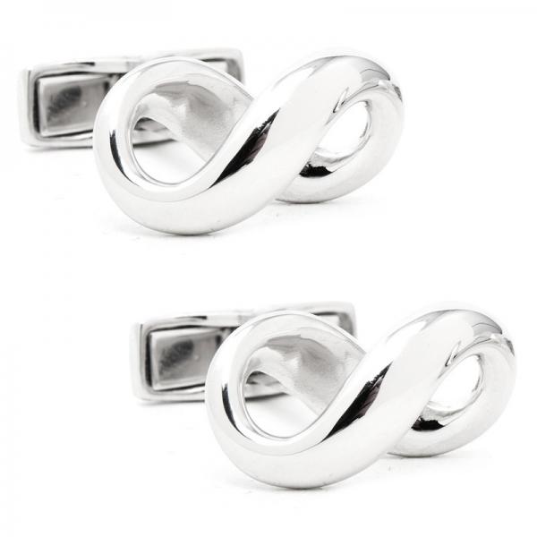 Men's Infinity Symbol Designed Cufflinks in Sterling Silver