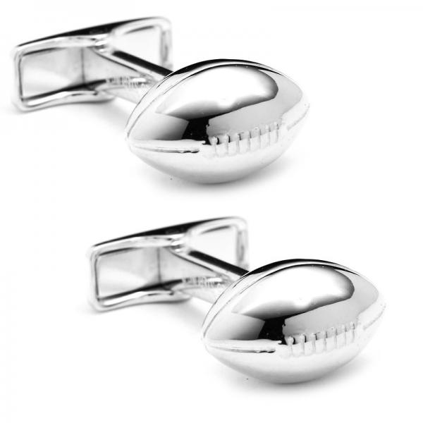 Men's Football Cufflinks in Sterling Silver