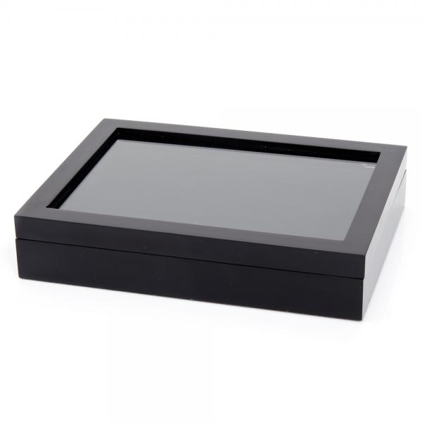 Men's Solid Oak Mahogany Cufflink Box Collector's Case Holds 36 Pairs