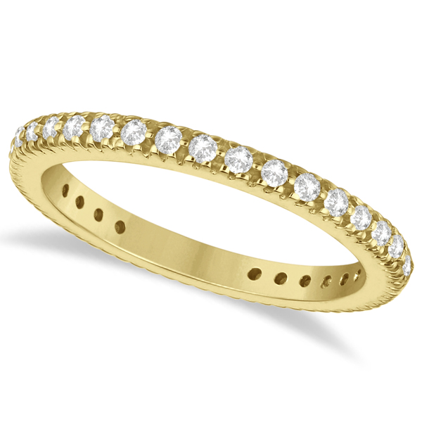 Pave Diamond Eternity Ring Anniversary Band 14K Yellow Gold (0.50ct)