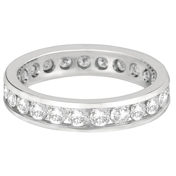Channel-Set Diamond Eternity Ring Band 14k White Gold (2.25ct)