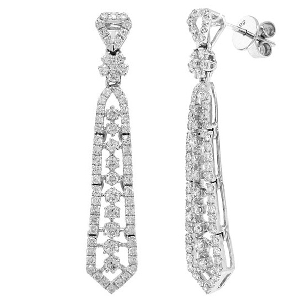 1.75ct 14k White Gold Diamond Drop Earrings Allurez