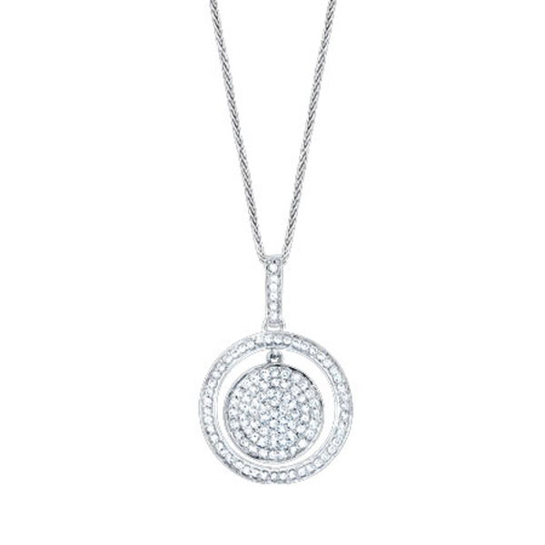 0.65ct 14k White Gold Diamond Pendant Necklace