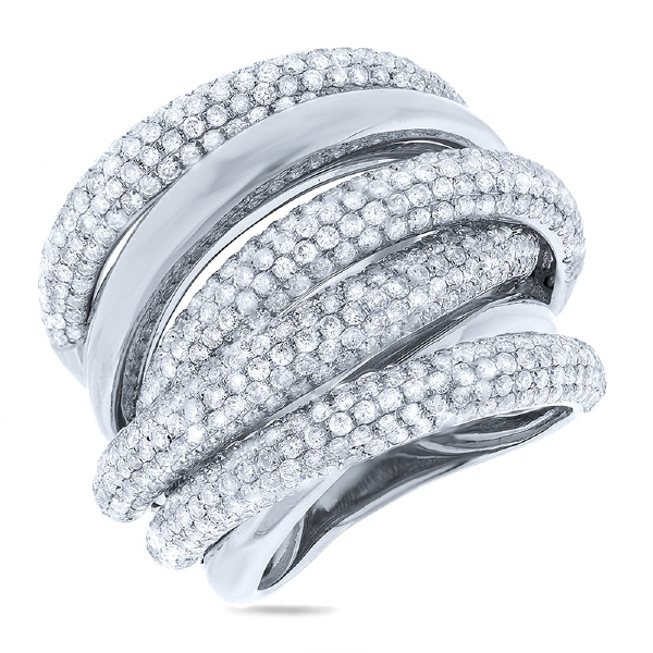 3.40ct 14k White Gold Diamond Bridge Ring