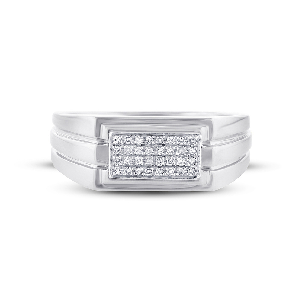 0.14ct 14k White Gold Diamond Men's Ring