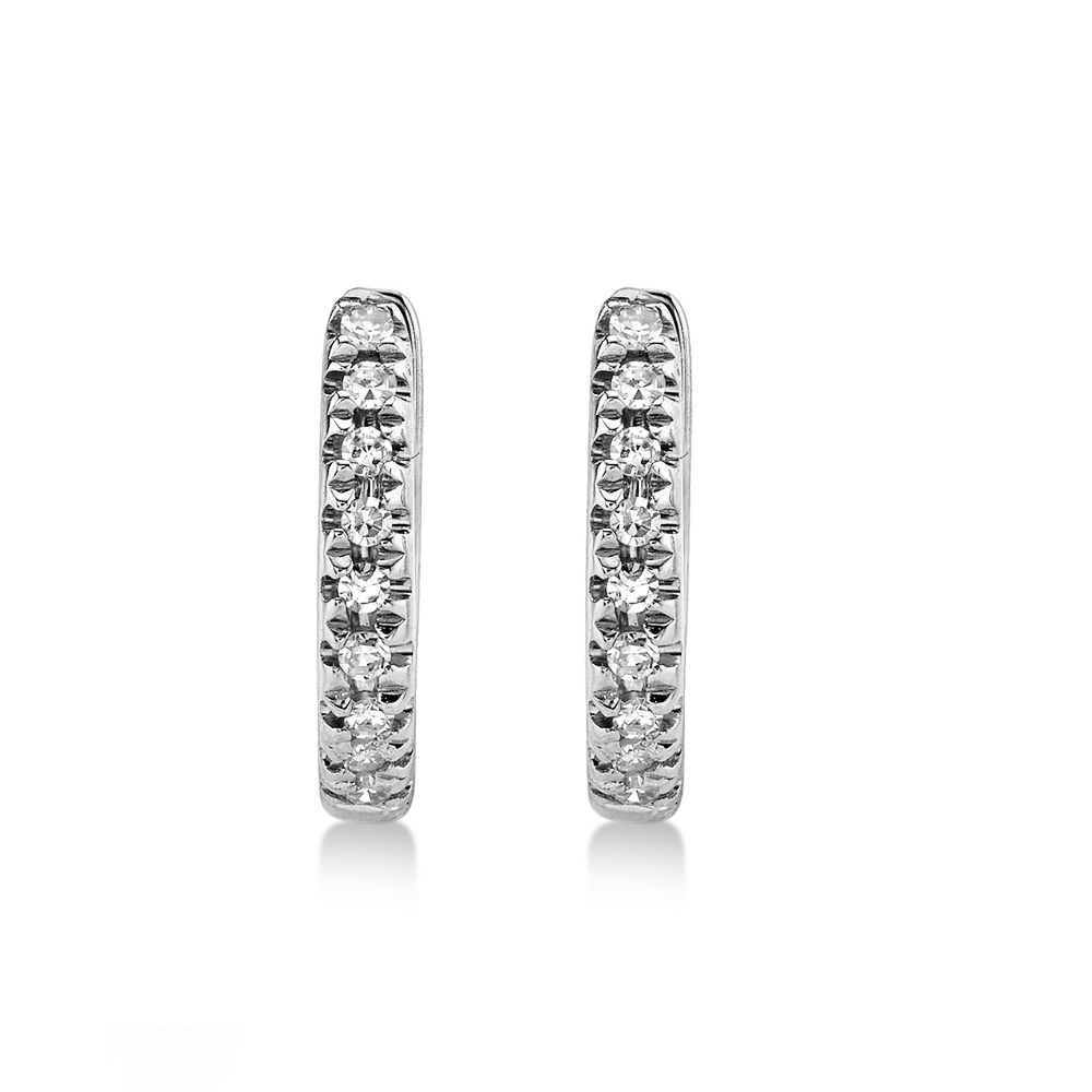 Diamond Mini Huggie Earrings 14k White Gold (0.04ct)
