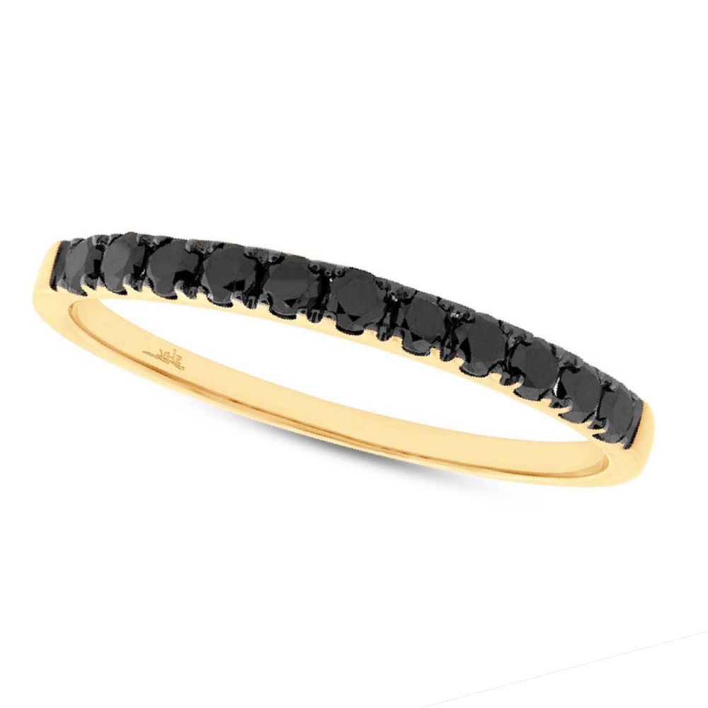 0.27ct 14k Yellow Gold Black Diamond Lady's Band