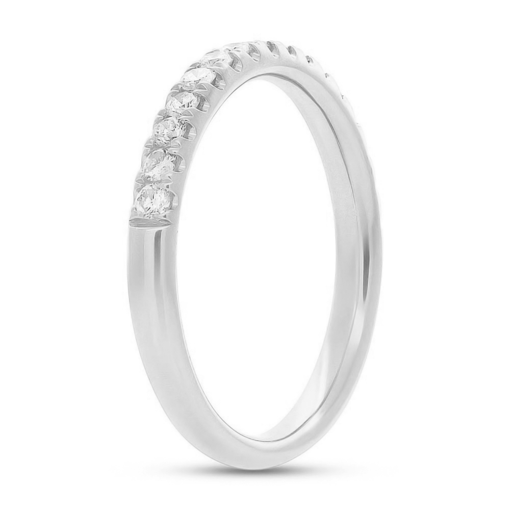 Diamond Accented Half Eternity Wedding Band 14k White Gold (0.40ct)