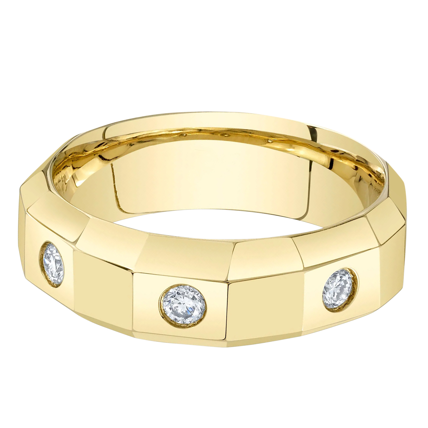 Round Diamond Mens Wedding Ring Band 14K Yellow Gold (0.26ct)