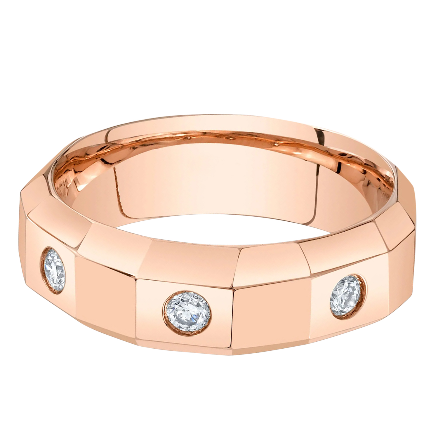 Round Diamond Mens Wedding Ring Band 14K Rose Gold (0.26ct)
