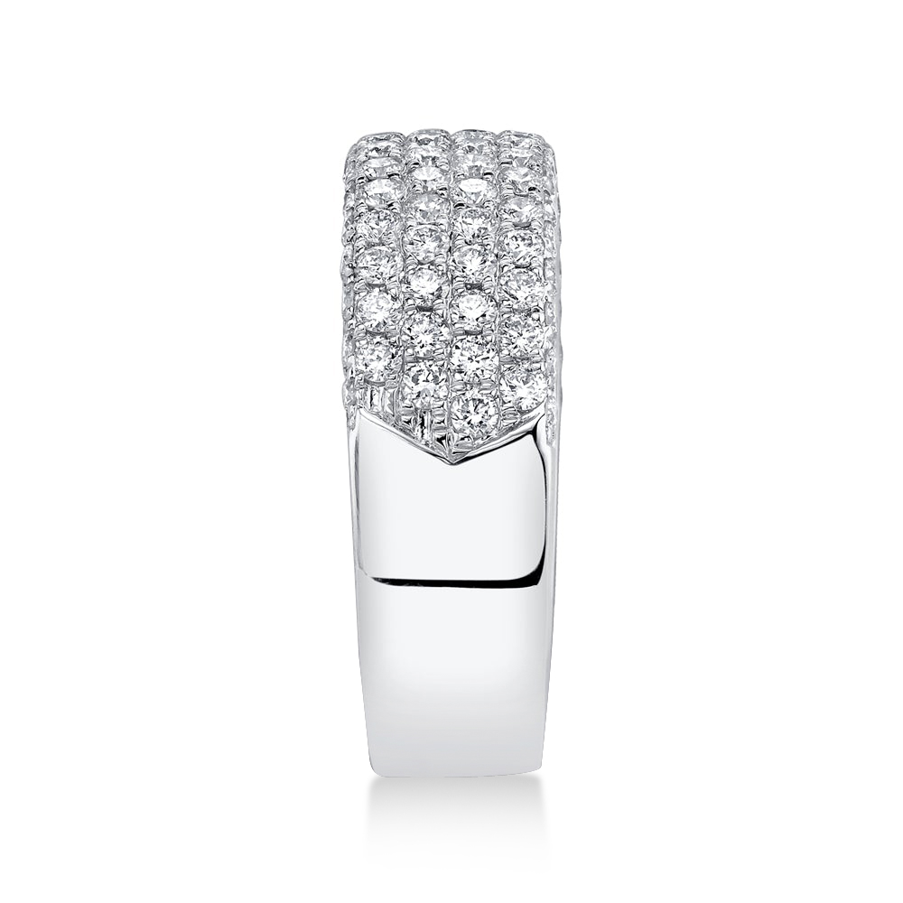 Diamond Pave Band Ring 14k White Gold (1.32ct)