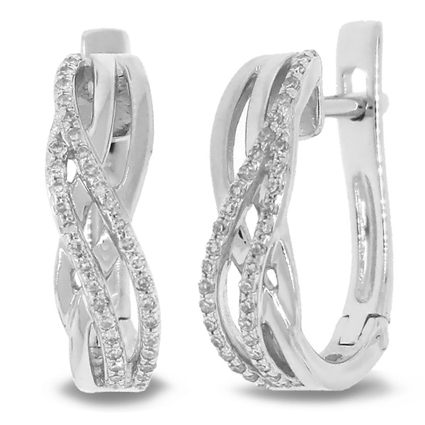 0.18ct 14k White Gold Diamond Earrings Allurez