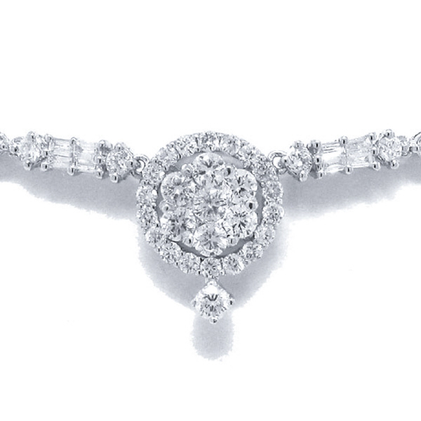 5.78ct 18k White Gold Diamond Necklace