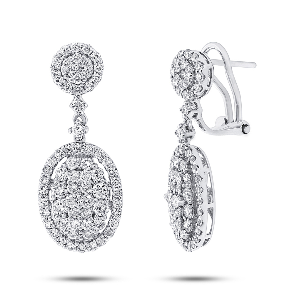2.44ct 18k White Gold Diamond Earrings