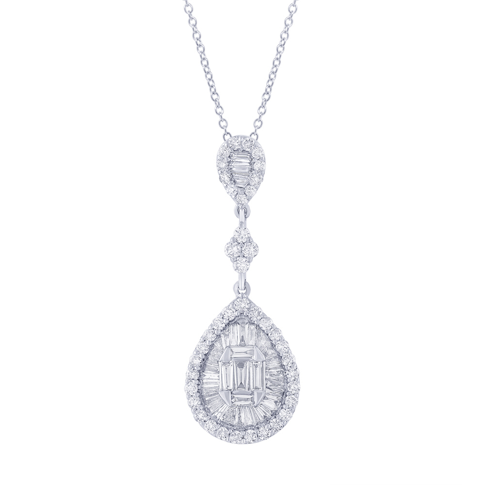 1.41ct 18k White Gold Diamond Pendant Necklace