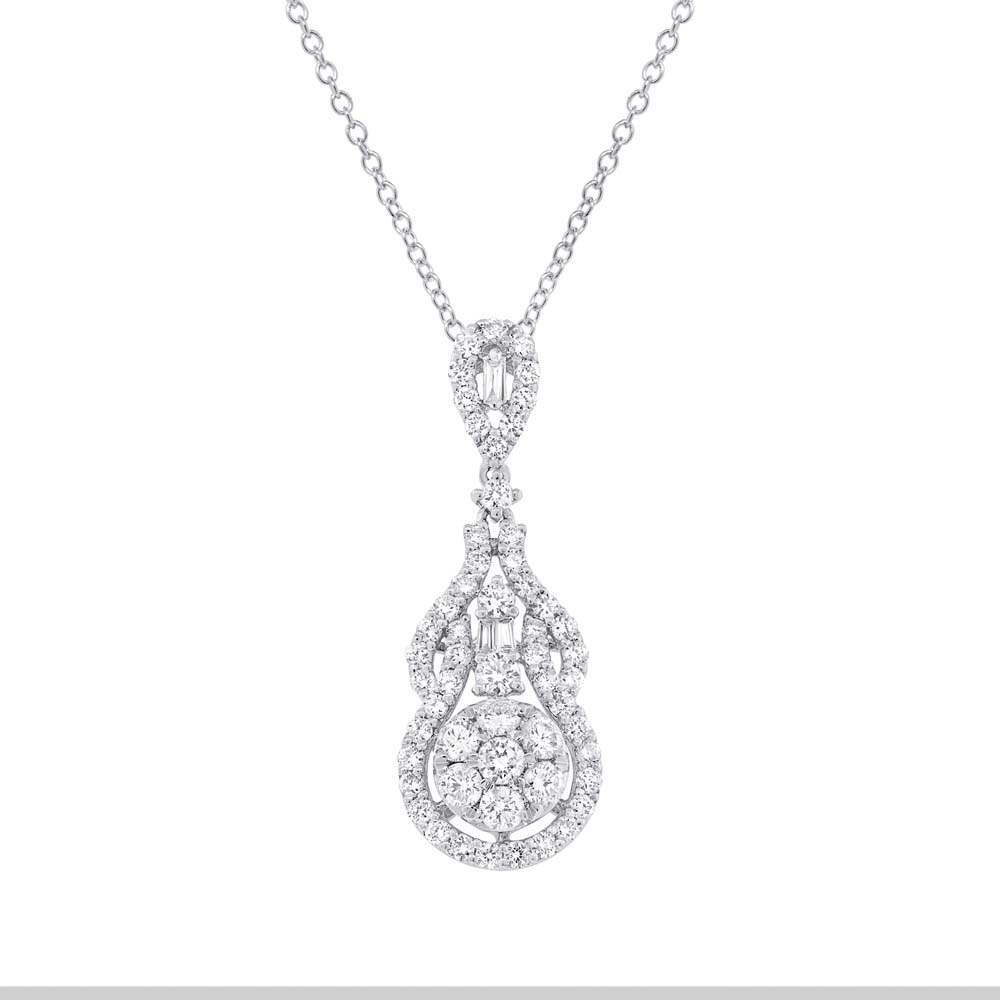 1.51ct 18k White Gold Diamond Pendant Necklace