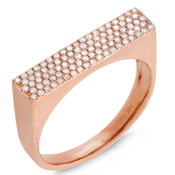 0.30ct 14k Rose Gold Diamond Pave Lady's Ring