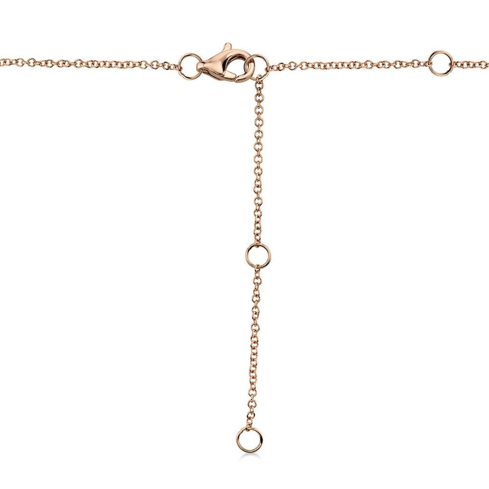 Diamond Pave V Pendant Necklace 14k Rose Gold (0.12ct)