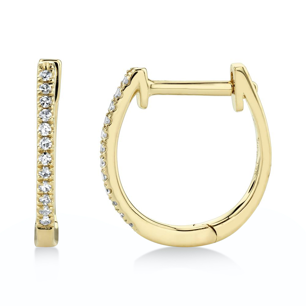 Diamond Huggie Earrings 14k Yellow Gold (0.08ct)