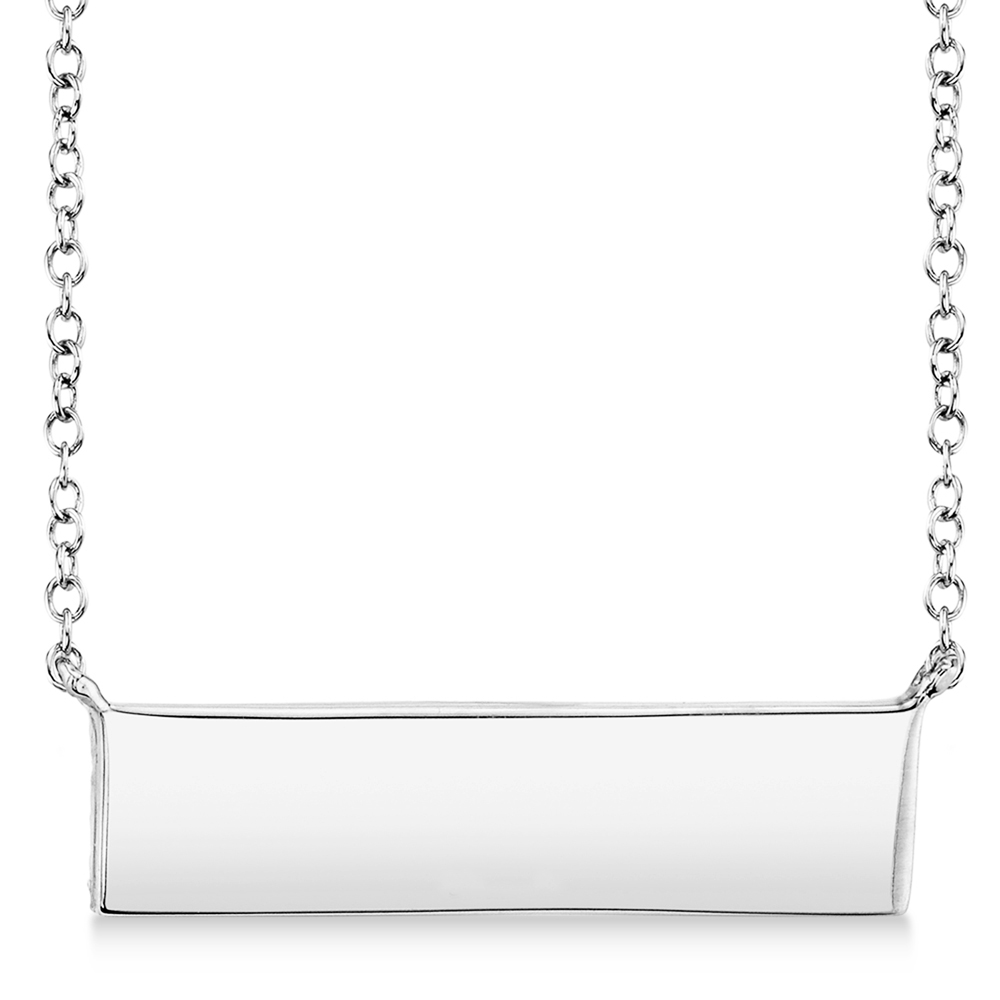 Diamond Pave Horizontal Bar Necklace 14k White Gold (0.25ct)