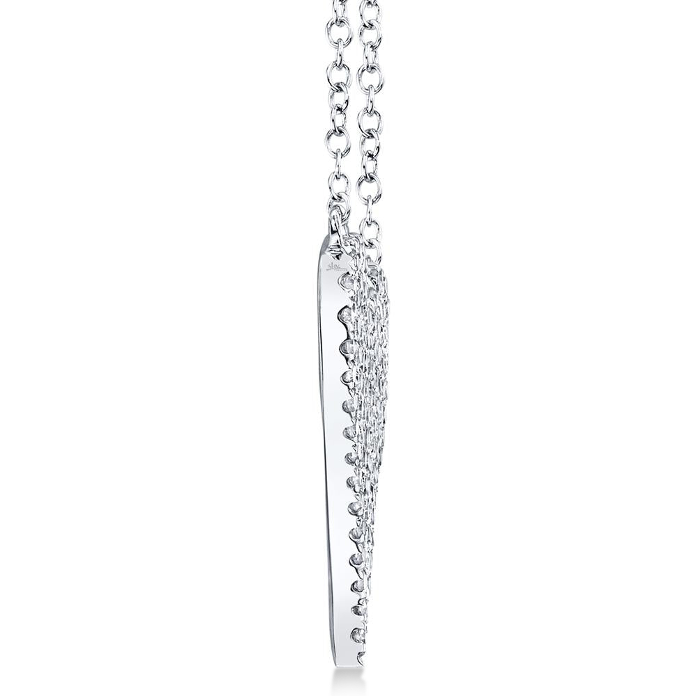 Diamond Pave Heart Pendant Necklace 14k White Gold (0.21ct)