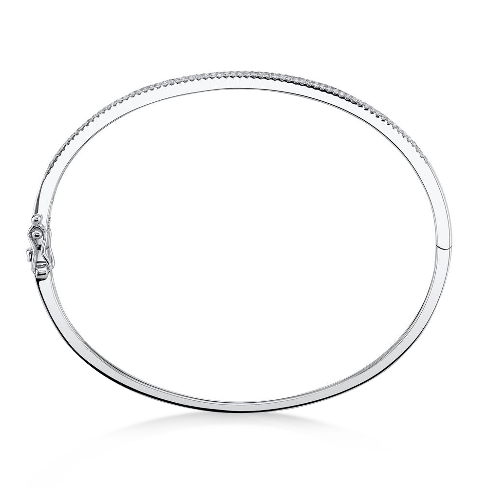 Diamond Pave Bangle Bracelet 14k White Gold (0.52ct)