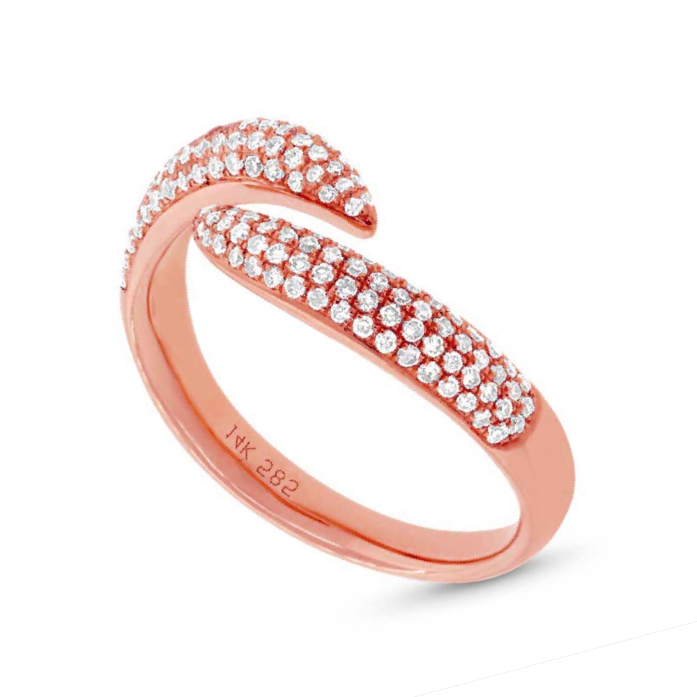0.43ct 14k Rose Gold Diamond Pave Lady's Ring