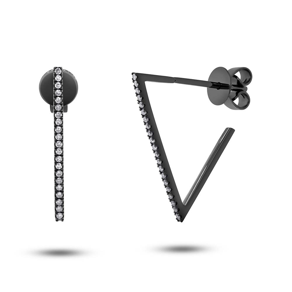 0.12ct 14k Black Rhodium Gold Diamond Earrings