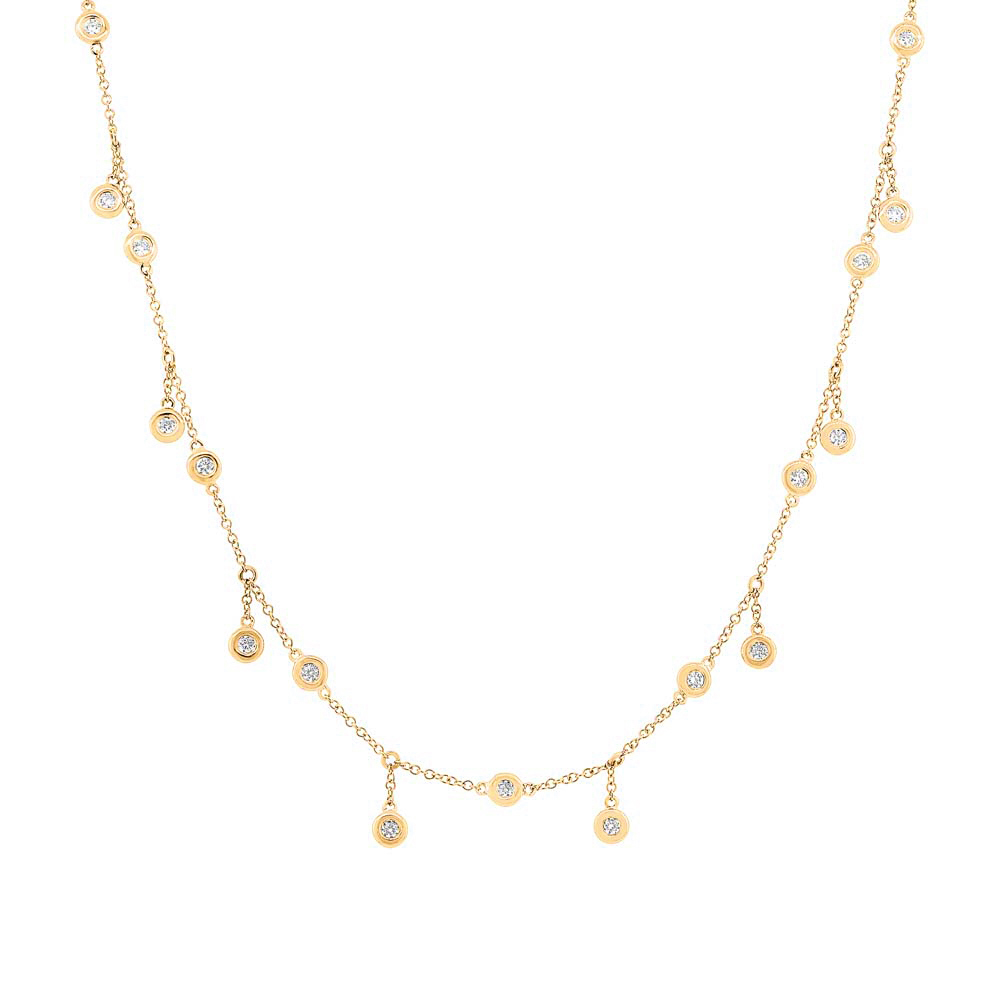 1.85ct 14k Yellow Gold Diamond Necklace