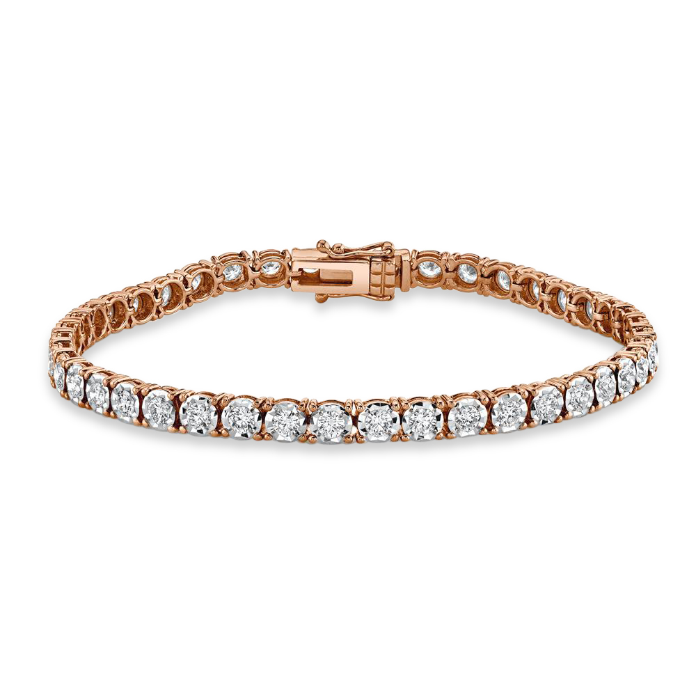Diamond Tennis Bracelet 14k Rose Gold (3.00ct)
