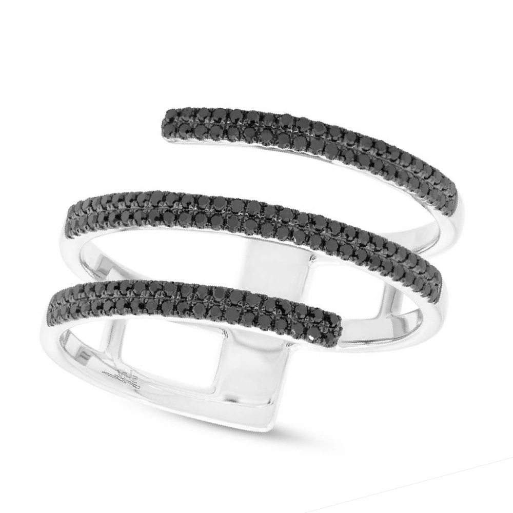 0.30ct 14k White Gold Black Diamond Lady's Ring