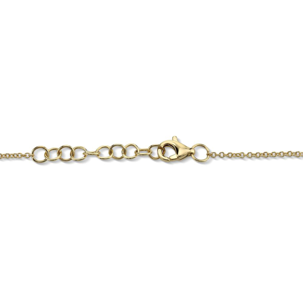 Diamond Pave Diamond Shape Link Bracelet 14k Yellow Gold (0.06ct)