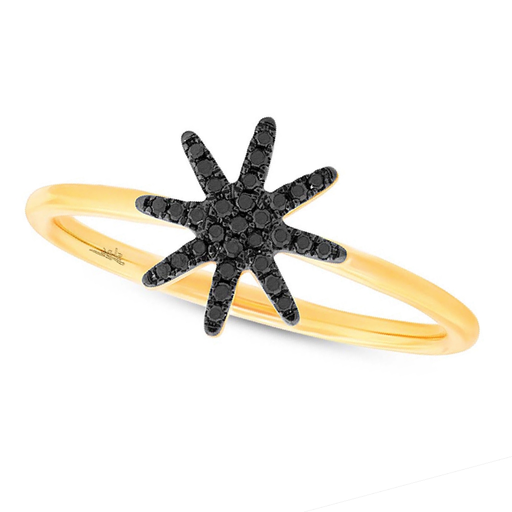 0.10ct 14k Yellow Gold Black Diamond Lady's Ring