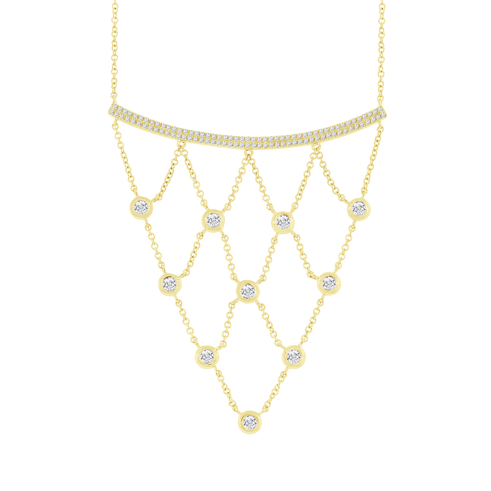0.65ct 14k Yellow Gold Diamond Necklace