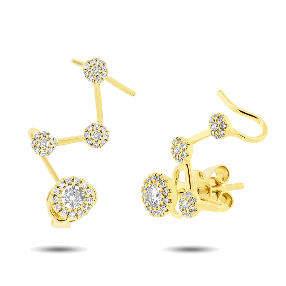 0.41ct 14k Yellow Gold Diamond Ear Crawler Earrings SC55004222