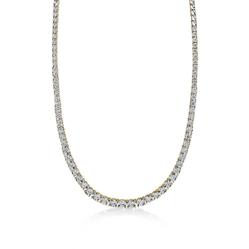 Graduated Diamond Tennis Necklace 14k Yellow Gold (4.39ct)