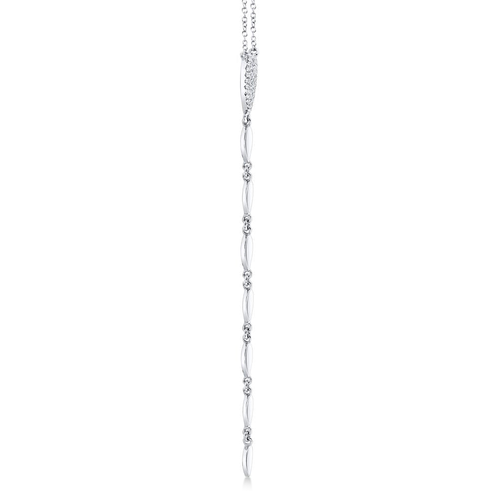 Diamond Pera Lariat Necklace 14k White Gold (0.11ct)