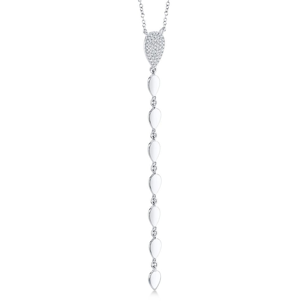 Diamond Pera Lariat Necklace 14k White Gold (0.11ct)