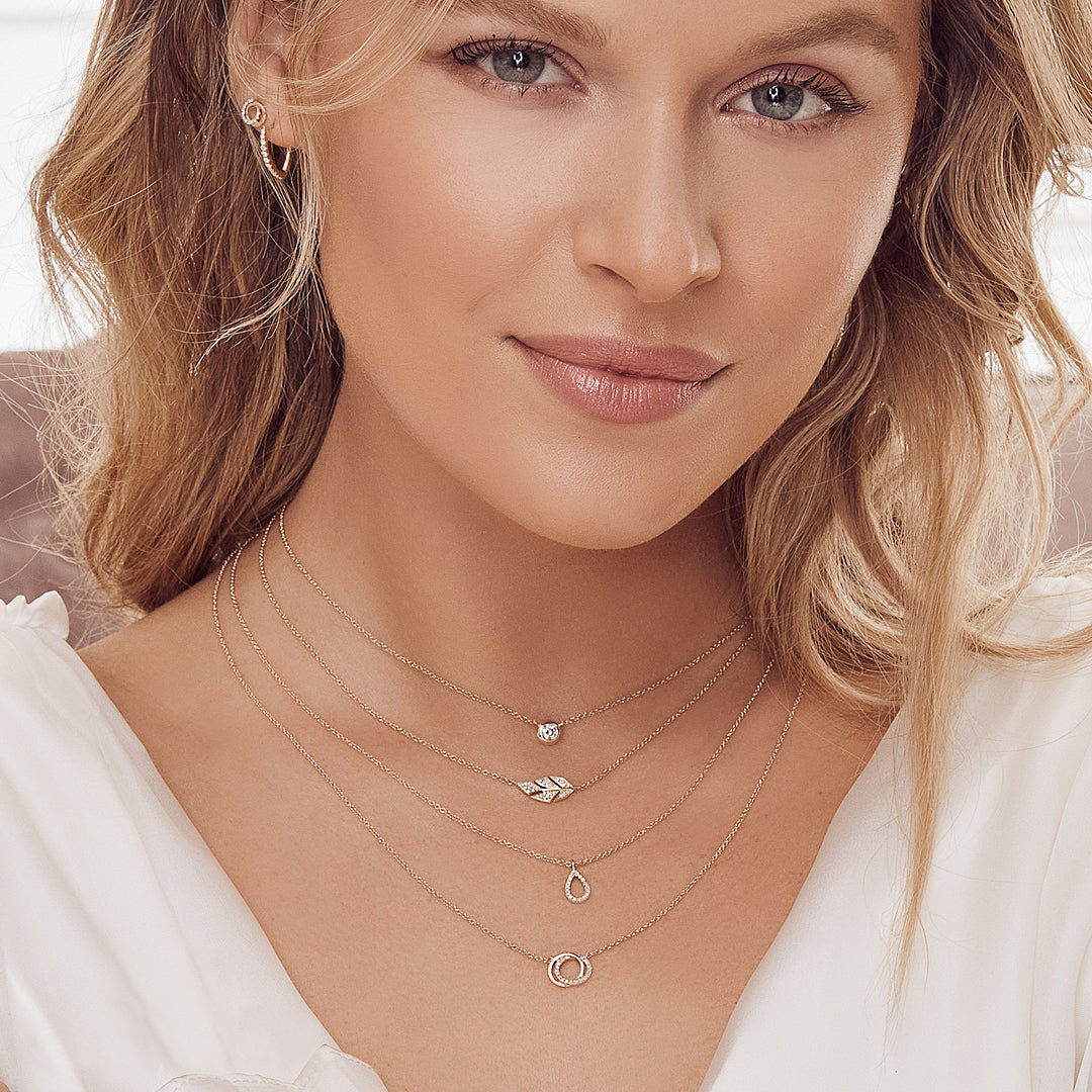 Diamond Accented Love Knot Pendant Necklace 14k Yellow Gold