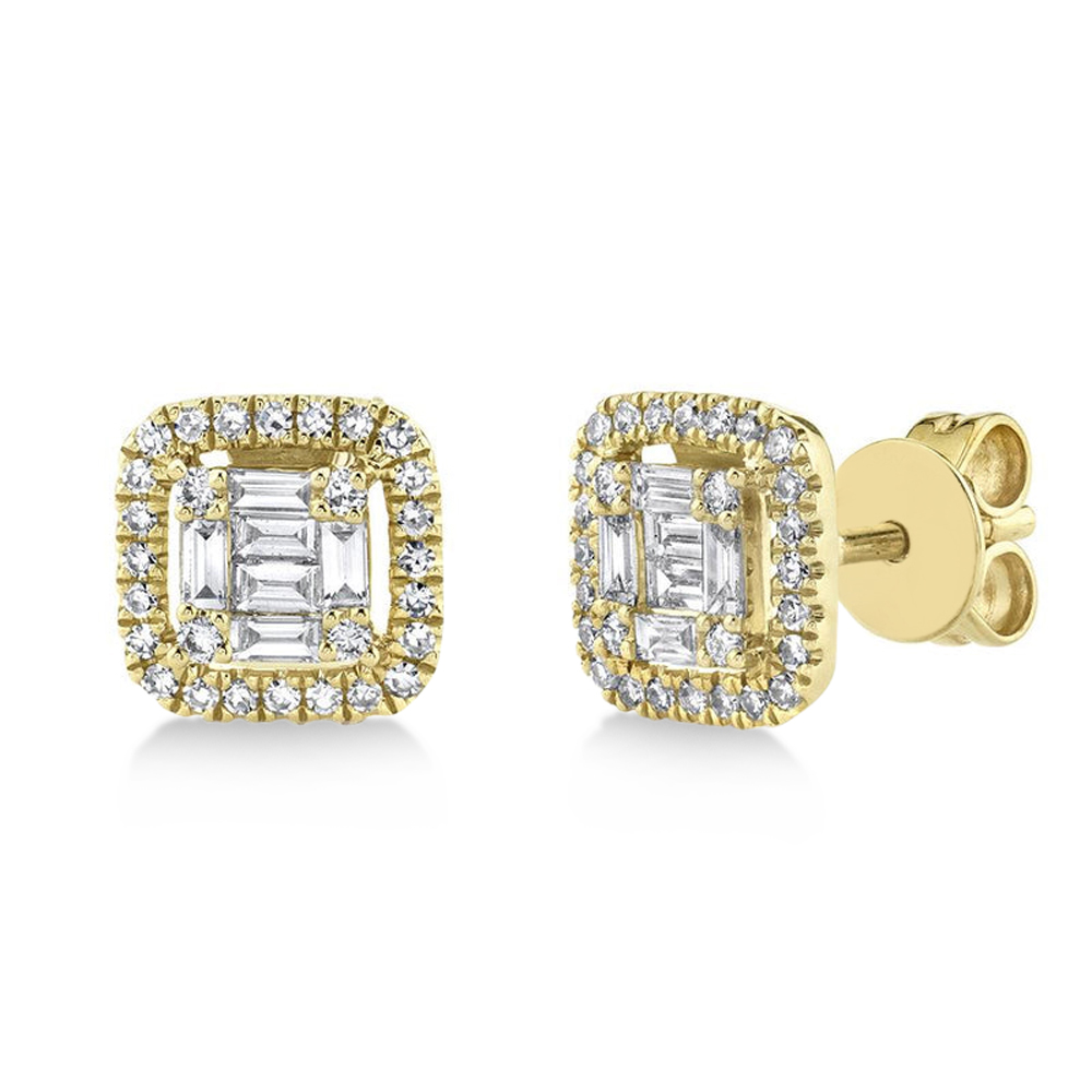 Diamond Baguette Stud Earrings 14k Yellow Gold (0.43ct)