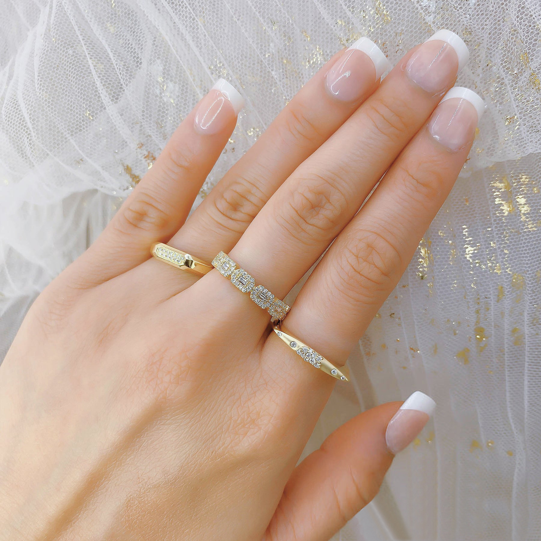 Diamond Baguette Half Eternity Ring 14k White Gold (0.46ct)