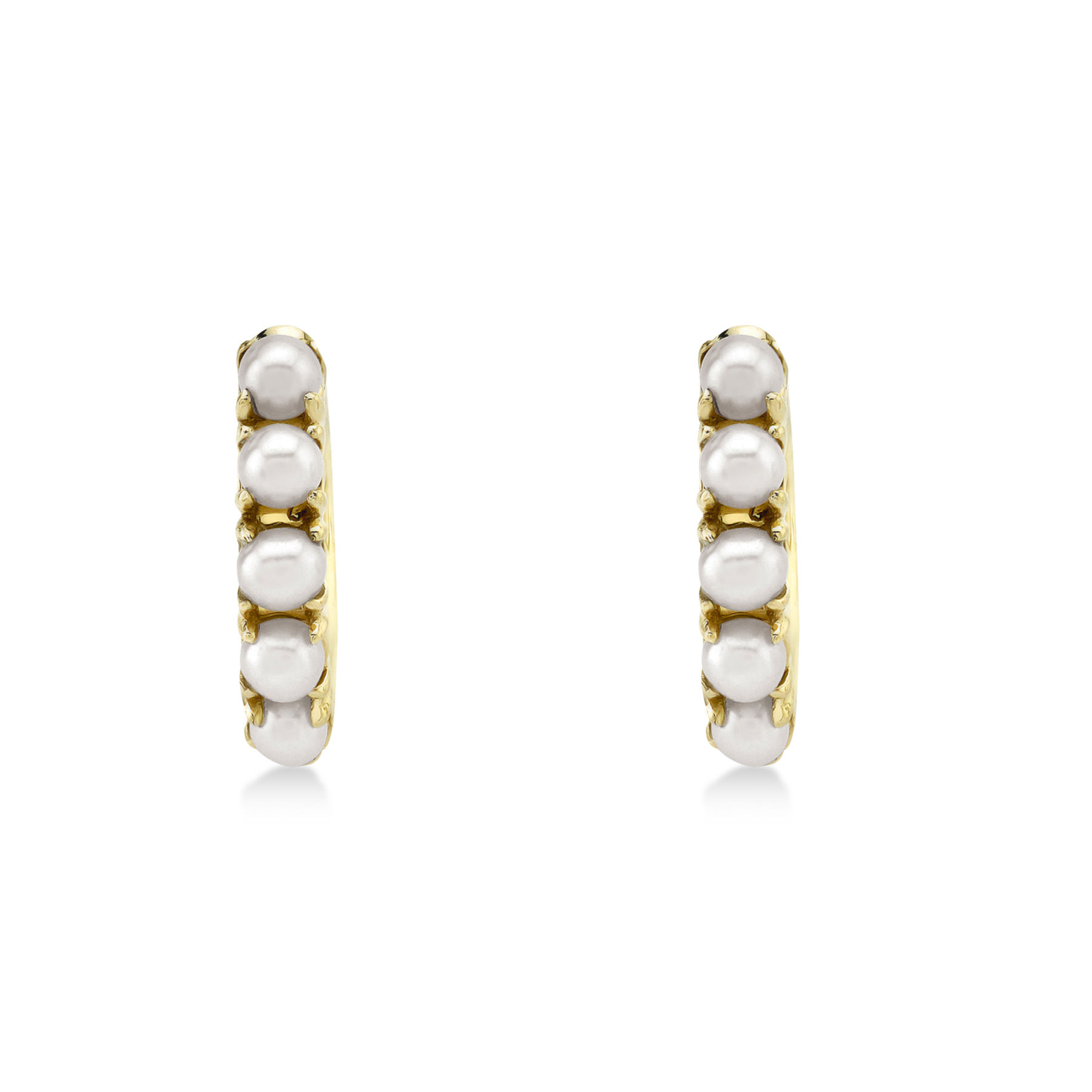 Cultured Pearl Huggie Earrings 14k Yellow Gold (1.5-2.5mm)